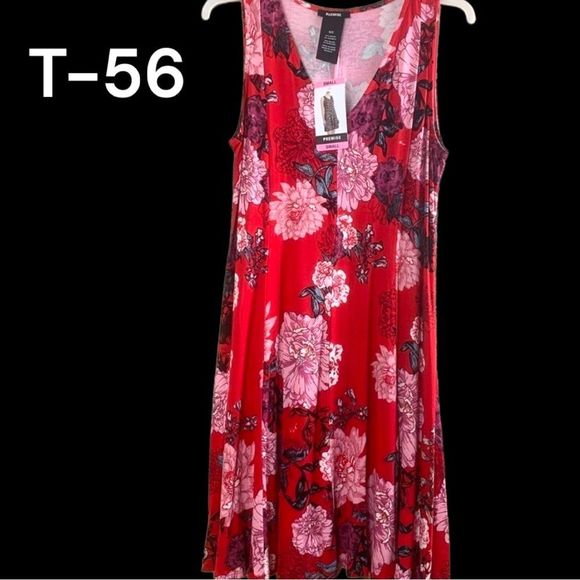 Premise Sz S Red Floral Dress NWT - Picture 1 of 4